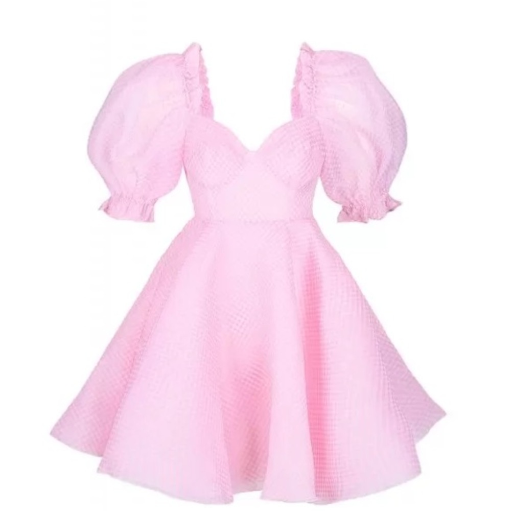 Selkie Pink Gingham Dress - Picture 2 of 9